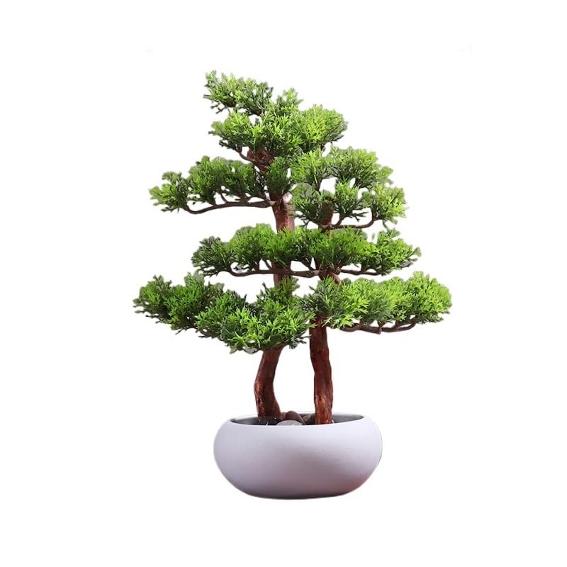 Bonsái de pino artificial blanco TEESONG planta para decorar salón u oficina