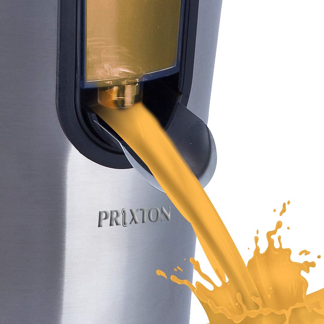 PRIXTON - Exprimidor Electrico de Naranjas Automatico, Exprime Zumos Fácilmente con 160 W de Potencia y 800 ml de Capacidad, Negro/Acero Inoxidable, Medidas 31x20x32 cm | XP1 (Reacondicionado)
