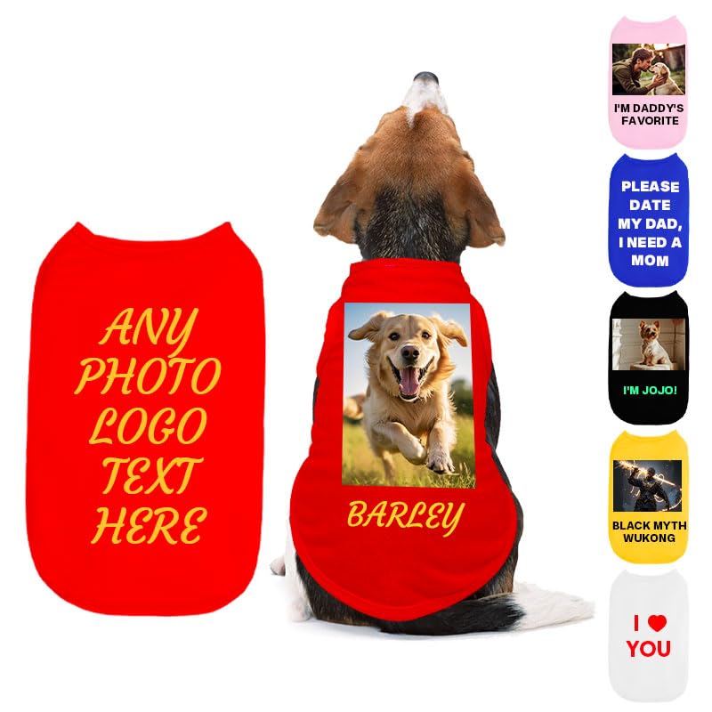 Personalized Text Logo Dog T-Shirts