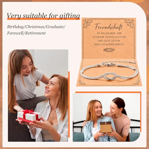 Beste Freundin Geschenke,Geschenk Beste Freundin Geburtstag, Freundschaftsarmband Mit Karte,Geschenke Für Beste Freundin.Ideale Geschenkidee Für Weihnachten,Geburtstag Oder Abschluss,2-Teiliges Set