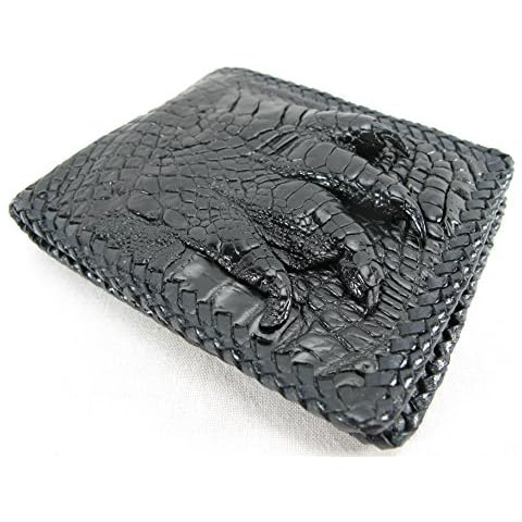 Pelgio Genuine Crocodile Alligator Foot Claw Skin Leather Handmade Wallet (Black) Cover