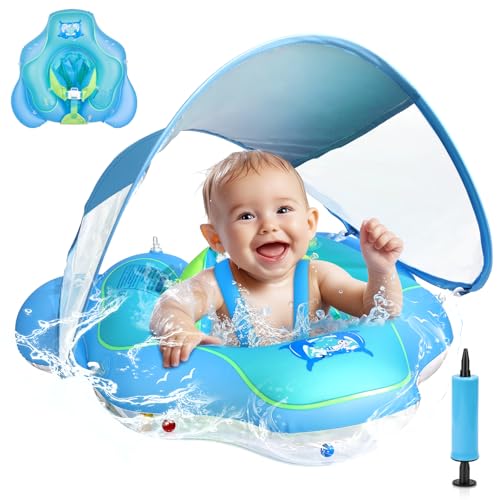 BNEHHOV Bouee Bebe con Toldo UPF 50+ Mejora la Boya Bebé Piscina Prevenir Voltear...