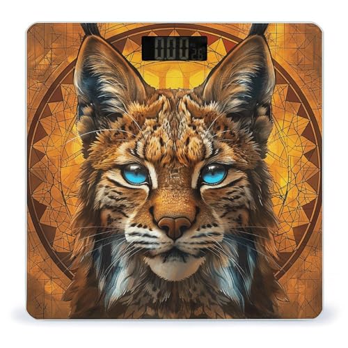 Báscula Digital Azul Ojos Bobcat de Vidrio Templado miniatura 1