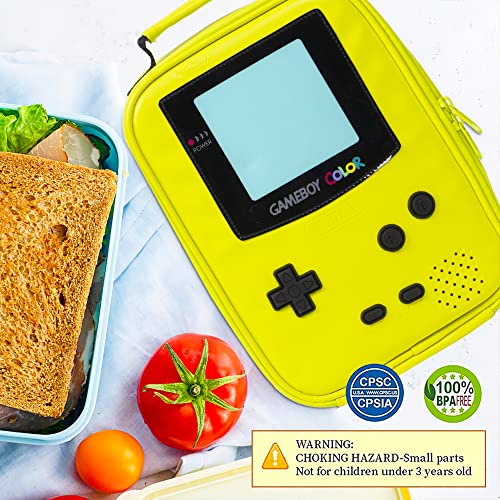 Tongtai Boy Lunch Box Kids Lunch Bag Insulated Leather Gameboy Thermal Lunch Bag For School Insulated Cooler Bag Waterproof Game Lunch Boxes For Boys Girls Kids Toddlers Teen #TOP6