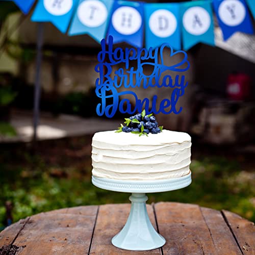 Happy Birthday Heart Personalized Name Birthday Cake Topper Customized Birthday Cake Topper With Name | Wooden Cake Toppers #TOP3