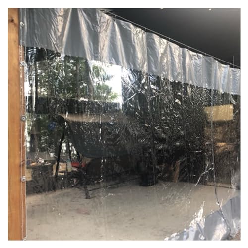 Transparentes Outdoor-Baldachin mit Seitenteilen, wetterfeste PVC-Plane für Pavillon, Sonnenraum, 1,8 x 2,5 m, Grau und UV-beständig