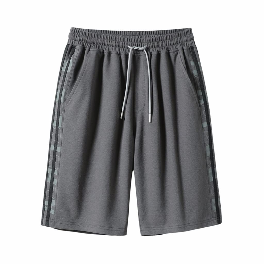 Shorts amples légers gris style sportswear décontracté taille haute
