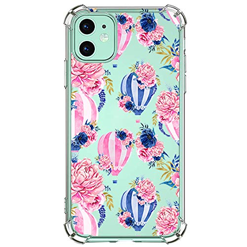 iPhone 11 Case Clear Flower - Cute Flower Design for Girly Women Shockproof TPU Bumper Phone Case for iPhone 11 Transparent Protector Clear Cases for iPhone 11-14