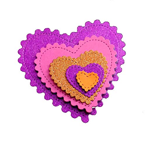 Heart Cutting Dies With Arrow Embossing Stencil In Dies-Cutting Machine For Card Making Scrapbooking(6Pcs/Pack Heart Die Cuts) #TOP1