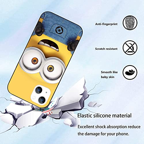 Fenyikeke Compatible With Iphone 14 Case, Slim Fit Full-Body Protection Soft Tpu Shockproof Phone Case For Men Women (Yellow-Minions-Comedy-2) #TOP1
