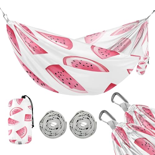 ATTX Watercolor Dragon Fruit Slice Camping Hammock - Lightweight & Portable Hammocks, Heavy Duty 330lbs Capacity for Indoor, Hiking, Backpacking, Travel, Backyard, Beach#600