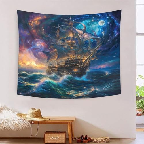 Voiliers 3D tapisserie décoration murale en tissu chambre et salon