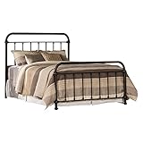 Hillsdale Kirkland King Metal Spindle Panel Bed in Dark Bronze