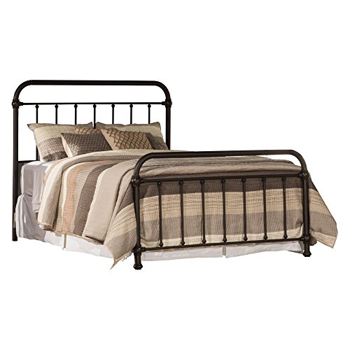 Hillsdale Kirkland King Metal Spindle Panel Bed in Dark Bronze