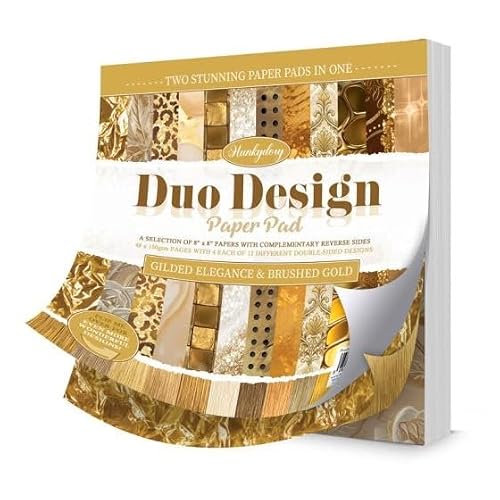 Hunkydory - Duo Design Paper Pads - Gilded Elegance & Brushed Gold - DDPP168 - RRP £11.99