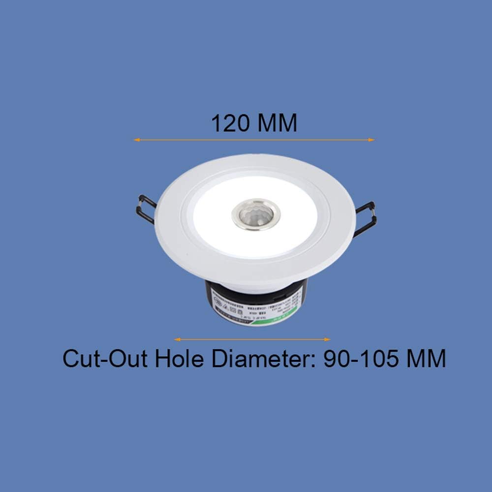 Recessed 3000/6000K 7W Slim Round LED Recessed Downlight Ceiling Intelligent Automatic Illumination Energy Saving LED Ceiling Panel Light Commercial Household Decor Embedded Spotlight Integrated