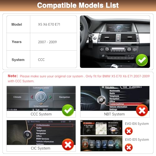 Pantalla CarPlay Inalámbrica 10.25" BMW X5 E70 X6 E71 2007-09 miniatura 2