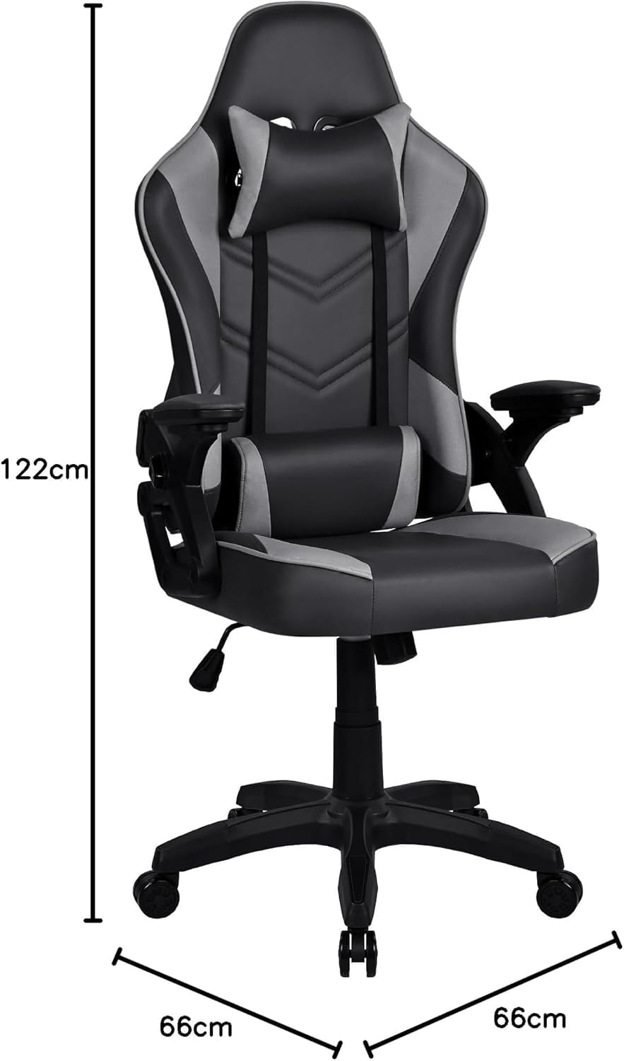 Silla Gamer o Gaming Profesional, Ergonómica, Tela Transpirable y Antimanchas, Reposabrazos, reposacabezas, cojín lumbar. Adultos, niños. Altura Regulable y Respaldo reclinable. Ordenador - oficina.