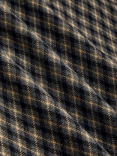 CIDER Mini Dress Turtle Neck Checks Pattern Ruched Middle Waist Sleeveless Dress3