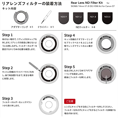 Haida Hd4643 6972288553254 Rear Lens Nd Filter Kit (Nd0.9+1.2+1.8+3.0) For Sigma 14Mm F/1.8 Dg Hsm Art, Canon Ef, Colorless #TOP5