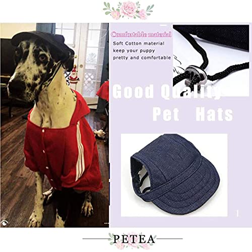 Petea Dog Hat Pet Baseball Cap Dogs Sport Hat Visor Cap With Ear Holes And Chin Strap For Dogs And Cats 4 Sizes 5 Colors (Cowboy Blue, M) #TOP4