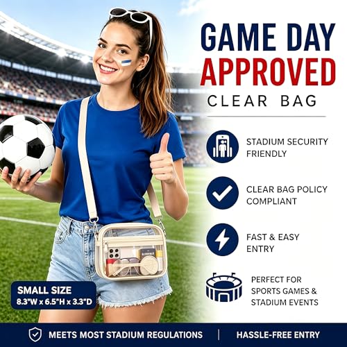 Image of Oraben Clear Bag for Stadium Events Clear Purse Stadium Bag Satchel Handbags for Sports Events Concerts Festivals | Stadium Approved