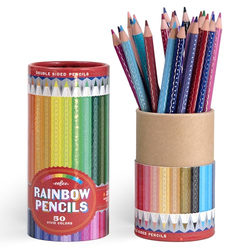 Crayons de couleur double face eeBoo : 50 couleurs vives pour des dessins artistiques éclatants