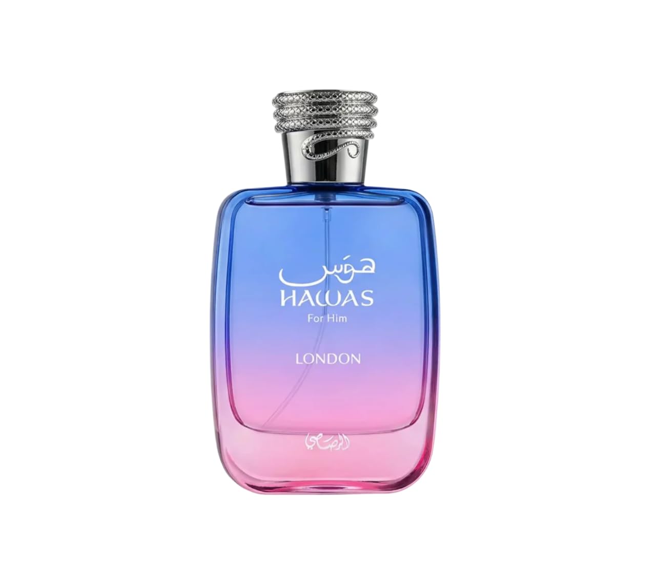 Rasasi Hawas London Eau de Parfum 100ml, Perfume Árabe Unisex de Larga Duración, Incluye Atomizador Recargable, Fragancia Oriental con Notas de Azafrán, Incienso, Pera y Maderas Rubias (Hawas London)