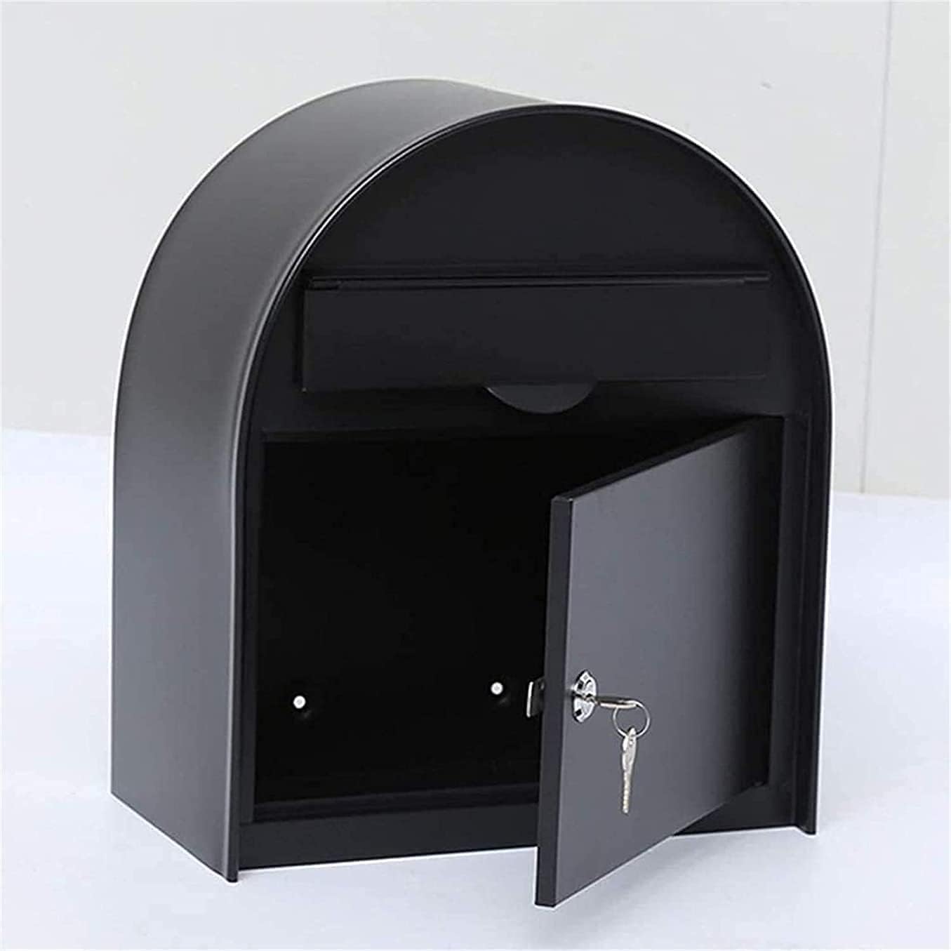 Exquisite Mailbox Galvanized Steel Post Box Wall Mount Mailbox with Lock and Key Letter Box Creative Mail Boxes Large Drop Box 12.5x7x14.9 in Safer