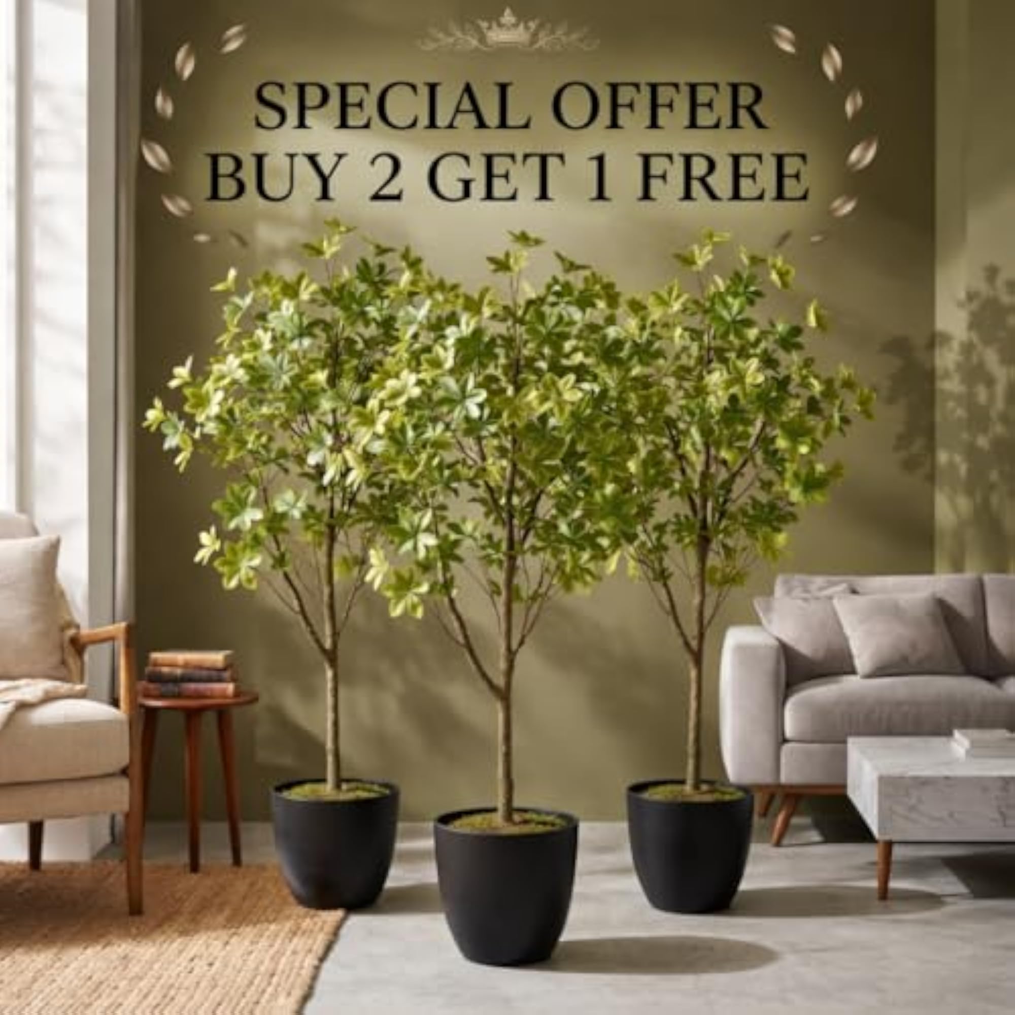 4FT Artificial Enkianthus Tree with 11 Branches, Big Indoor Plant