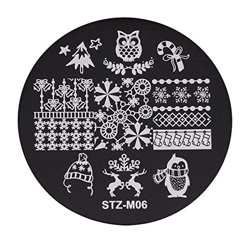 Cutelove Nail Art Stencil Stamping Plates, Christmas Nail Stamping Kit, Nail Art Stamper Template DIY Nail Stamp Plate Nail Art Tools Cover