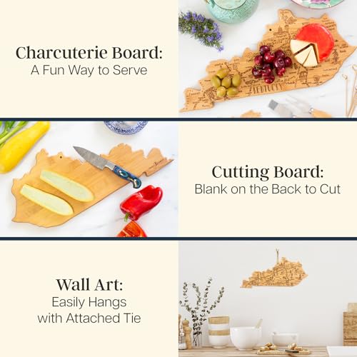 Tabla de cortar bamboo con forma de Kentucky miniatura 2