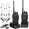 FUNINGEEK Walkie Talkie Ricaricabile Lunga Distanza 16 Canali VOX CTCSS/DCS Radio FM Ricetrasmettitore Portatile Walkie Talkie Professionali con Auricolare (2pz)