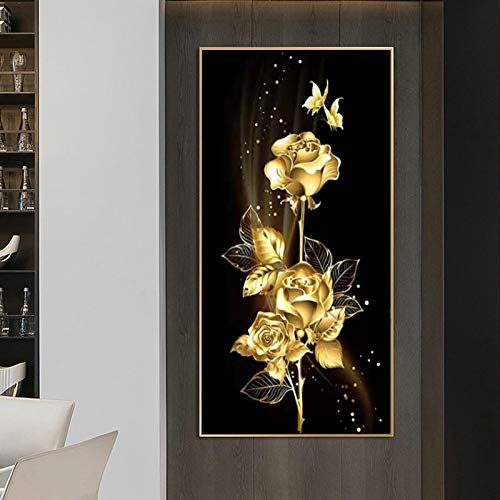 Art Mosaïque Fleur Papillon Mur Art Toile Grand Format Peinture Abstraite Moderne