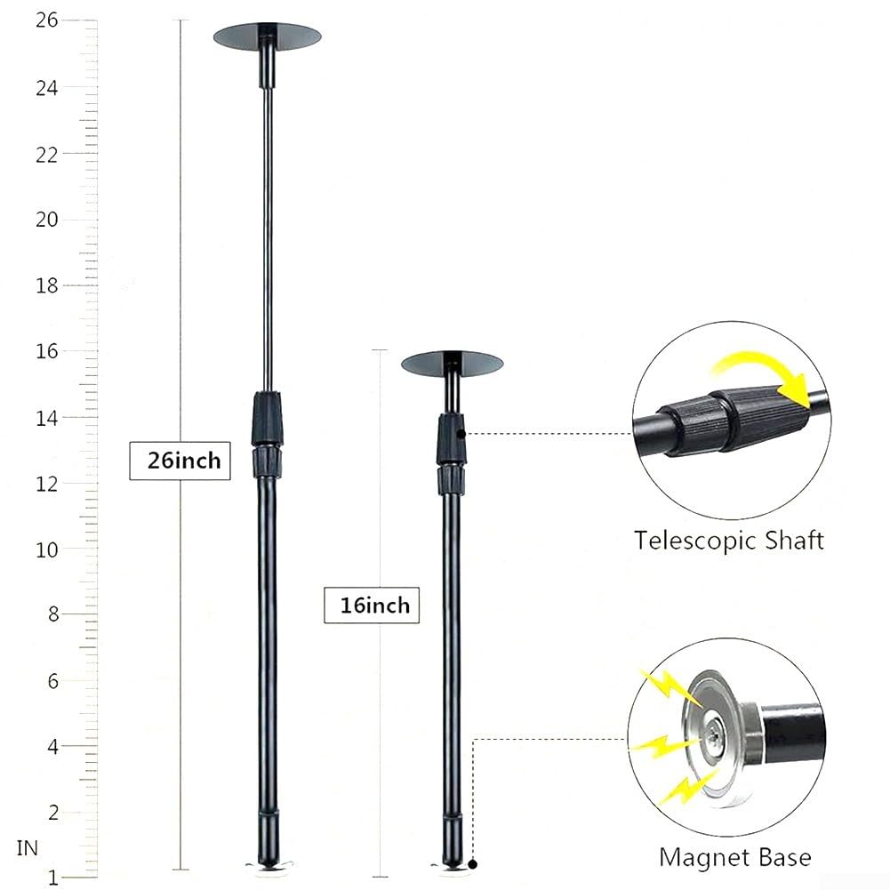 Outil de mesure de bois de chauffage réglable pour tronçonneuse – Guide de coupe de bûches télescopique, 16 à 26 pouces, construction en acier avec base magnétique puissante, noir
