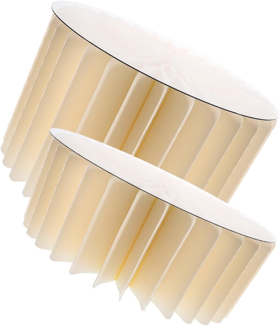 2pcs White Paper Cylinder Pedestal Stands for Wedding and Party Table Backdrop, round Cake Display Columns Foldable Design, 30cm Diameter X 20cm 40cm Height Centerpiece Decor