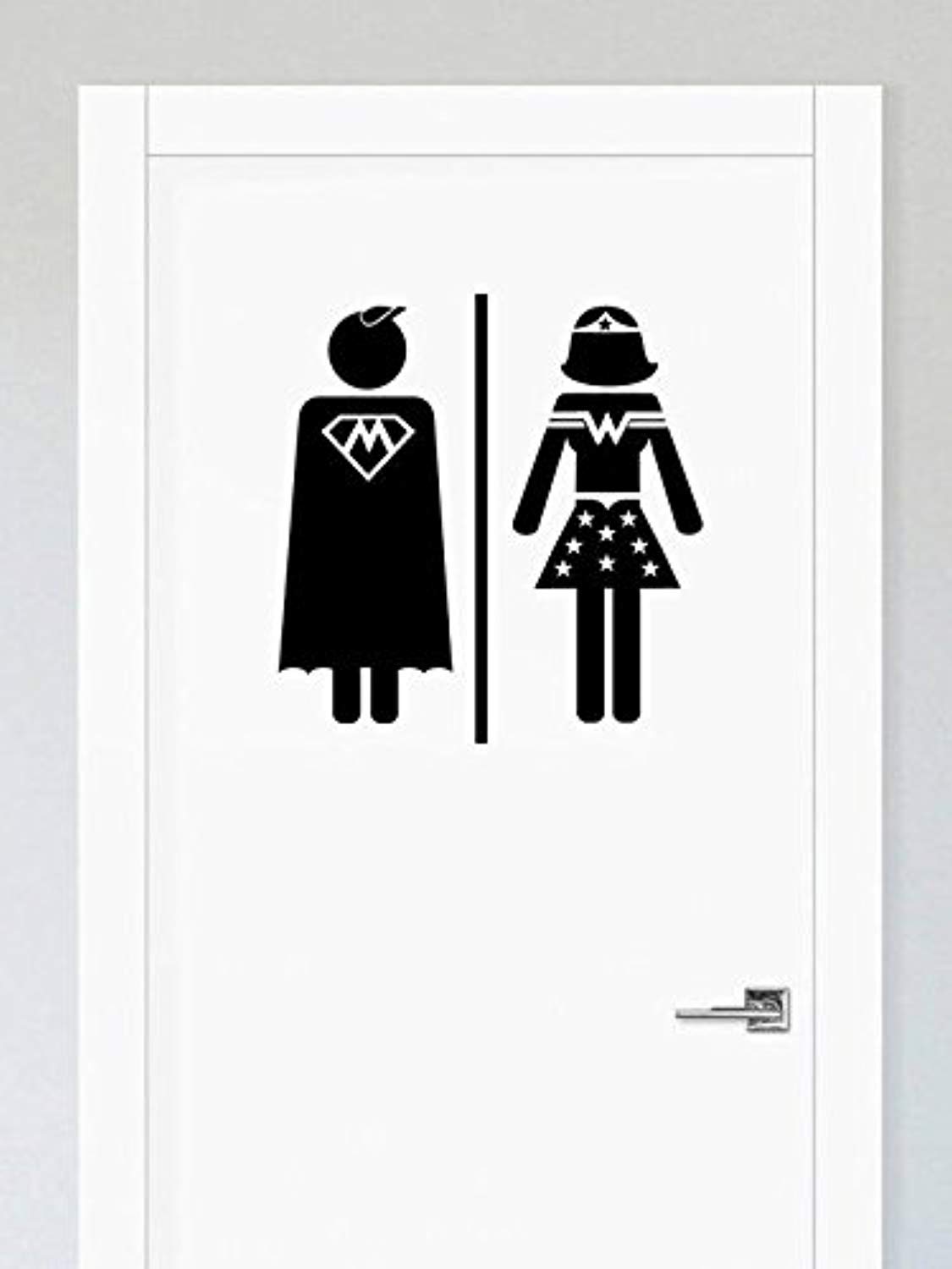 Buy Men Women Toilet Sign Restrooms Sign Art Superhero Bathroom Sign