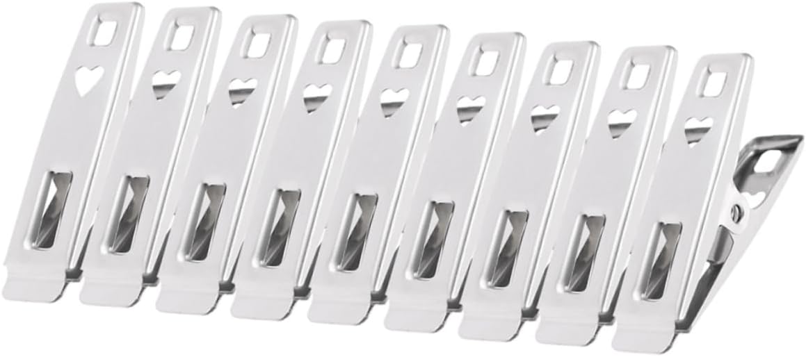 60PCS Windproof Stainless Steel Clothespins Multi-Purpose Laundry Clips for Hanging Clothes Towels and Quilts Sturdy Utility Clips for Home and Travel