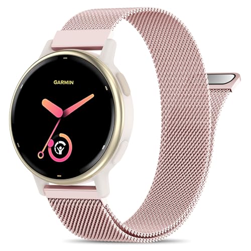 EverAct 20mm ���^���}�O�l�b�g Garmin Vivoactive 5 �E�H�b�`�o���h/Vivoactive 6/3/3 Music�Ή� �N�C�b�N�����[�X�X�e�����X�X�`�[�����b�V���X�g���b�v Venu Sq 2 & Forerunner 55/