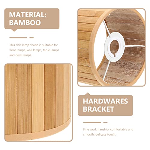 Image of Zerodeko Elegant Vintage Style Bamboo Lampshade Rattan Lamp Shade Cover for Desk Lamp