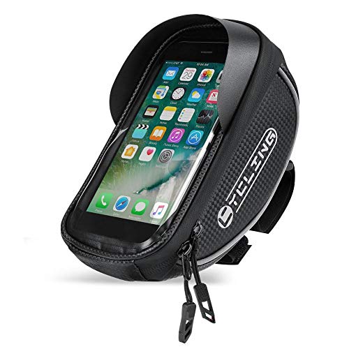 Cuttey Bicicleta Marco Delantero Bolsa Impermeable Bicicleta Pantalla Táctil Soporte para Teléfono Bolsa De Almacenamiento Accesorios para Bicicletas