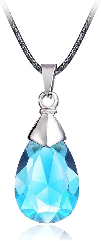 Anime Cosplay Accessories Asuna Blue Crystal Yui Heart Pendant Necklace for Women Women Girls Kids