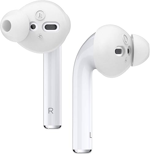 elago Funda para auriculares diseñada para Apple AirPods 2 y 1 o EarPods, puntas de silicona para los oídos, agarre para los oídos, mejora de la