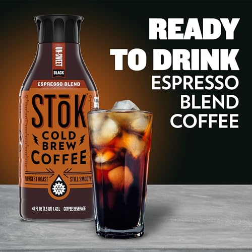 SToK Cold Brew Coffee, Espresso Blend, Dark Roast Brewed Low and Slow, Unsweetened, Black Coffee, 48 FL OZ Bottle - Image 7