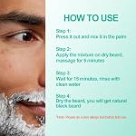 Black Beard Dye for Men, 100% Gray Coverage, 3 in 1 Beard Color, Safe and Gentle, Easy to Application Beard Dye, Gift for Men, 200ML - Image 5