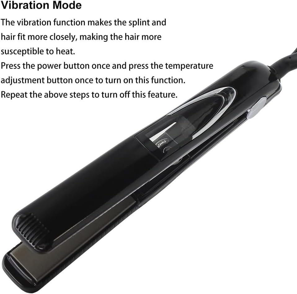 PRO Vibrating Ceramic Tourmaline Ionic Flat Iron, 1-inch - Fast, Frizz-Free Ceramic Hair Straightener with Easy, Gentle Glide for Waves, Curls, Smooth Hair - Professional Styling Tools