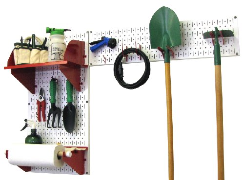 Exclusive Discount 60% Price Wall Control Pegboard Garden Supplies Storage and Organization Garden Tool Organizer Kit with White Pegboard and Red Accessories