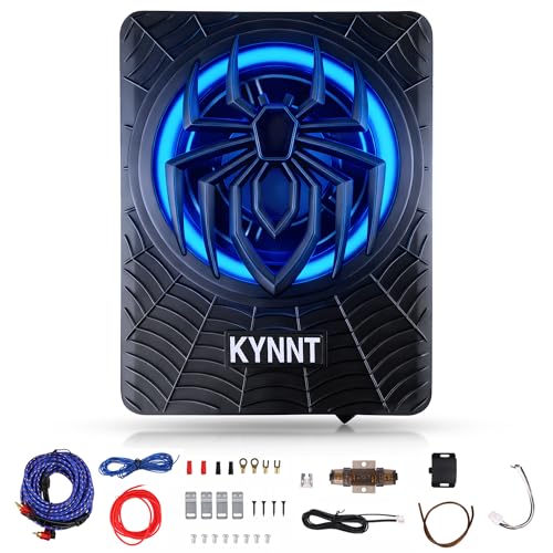 KYNNT 1200W 10 inch Slim Under Seat Powered Car Subwoofer
