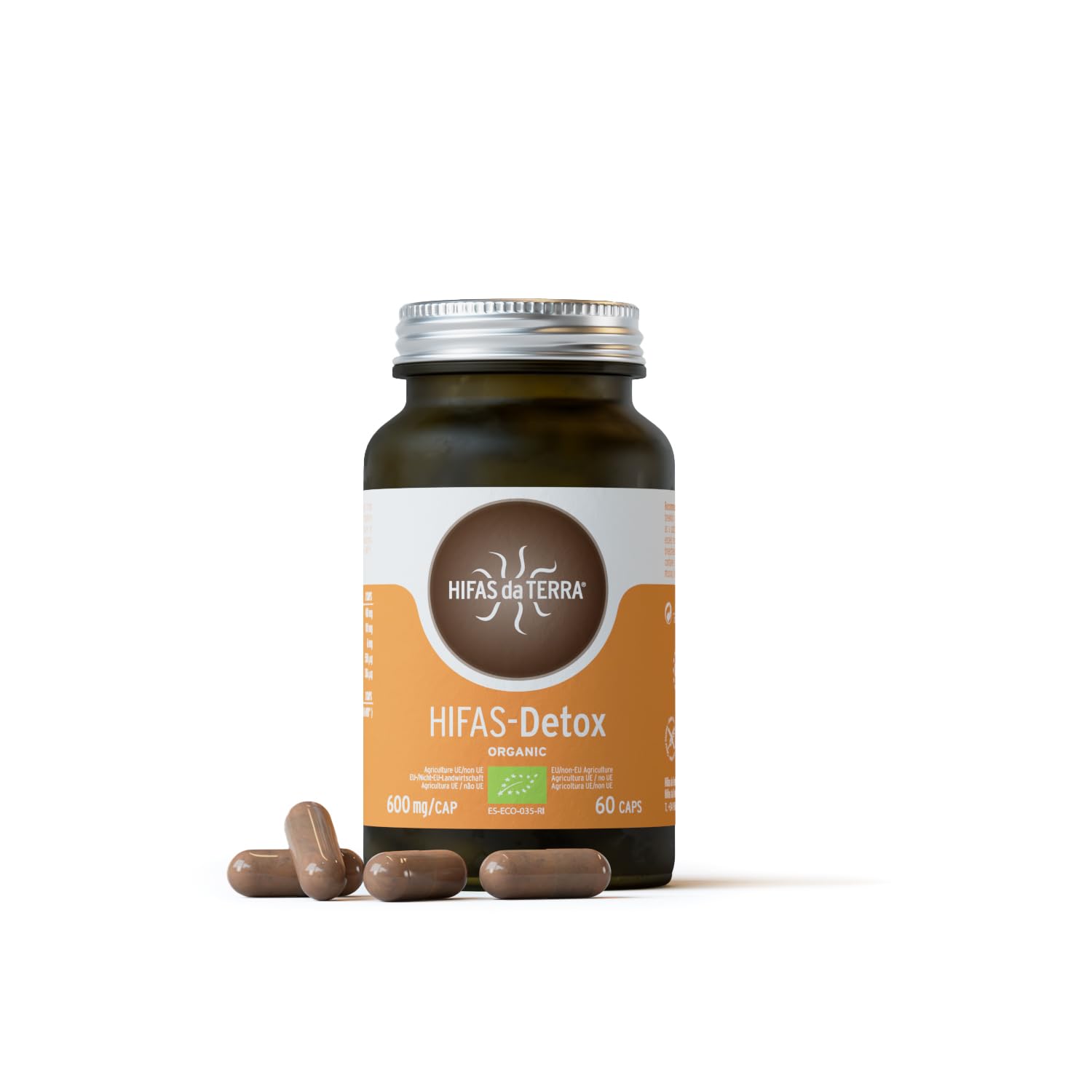 HIFAS DA TERRA - HIFAS-Detox Extractos de Hongos Puros de Maitake, Polyporus y Vitamina C para Combatir el Estrés Oxidativo - Bote 60 cápsulas