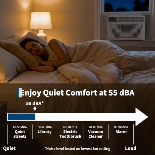 Image of GarveeHome 8000 BTU Window Air Conditioner, Cools up to 350 Sq. Ft | Window AC Units with Remote Control, 3 Cooling & Fan Speeds, Quiet Operation, LED Digital Display, Ideal for Bedroom